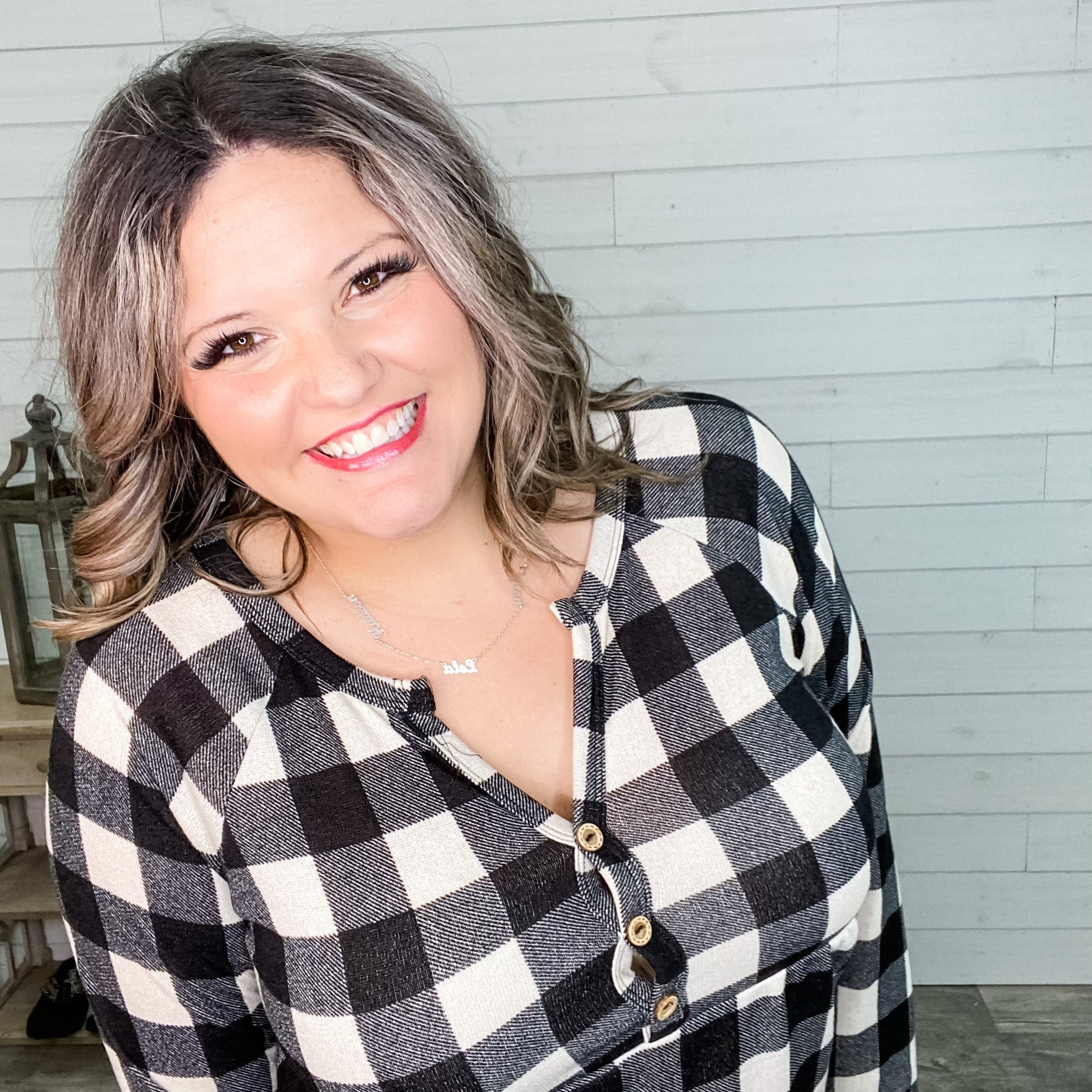 "Spencer" Long Sleeve Plaid Babydoll