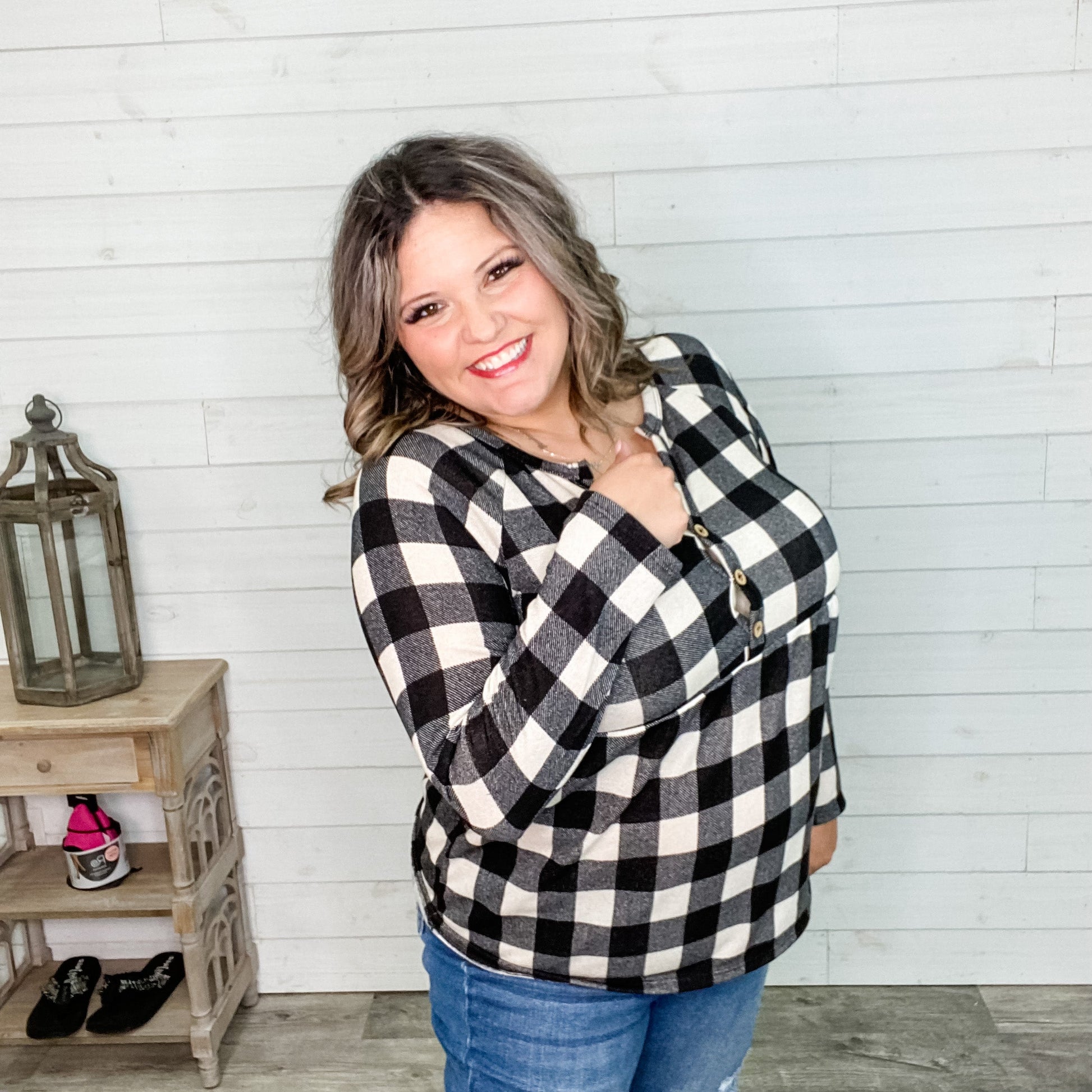 "Spencer" Long Sleeve Plaid Babydoll
