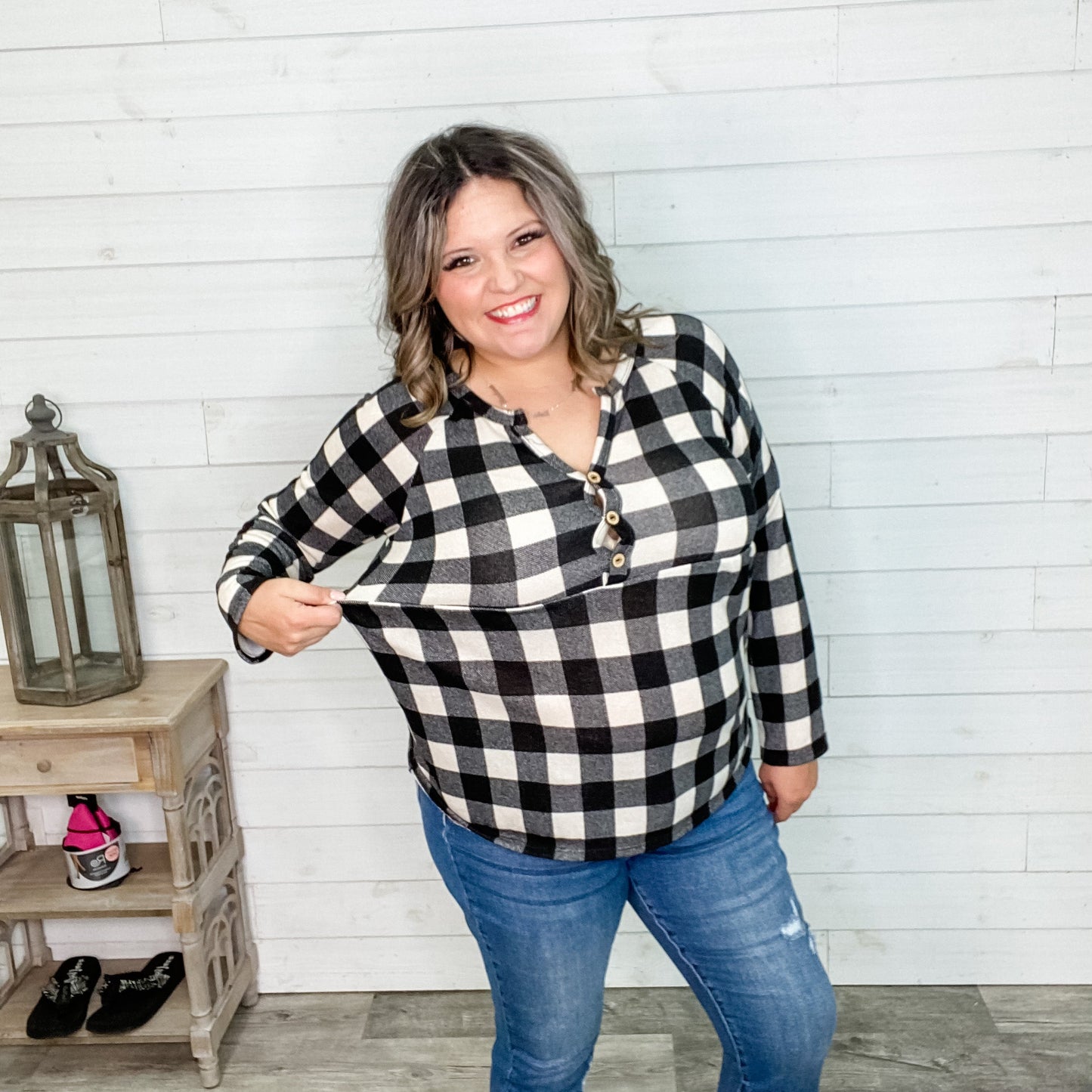 "Spencer" Long Sleeve Plaid Babydoll