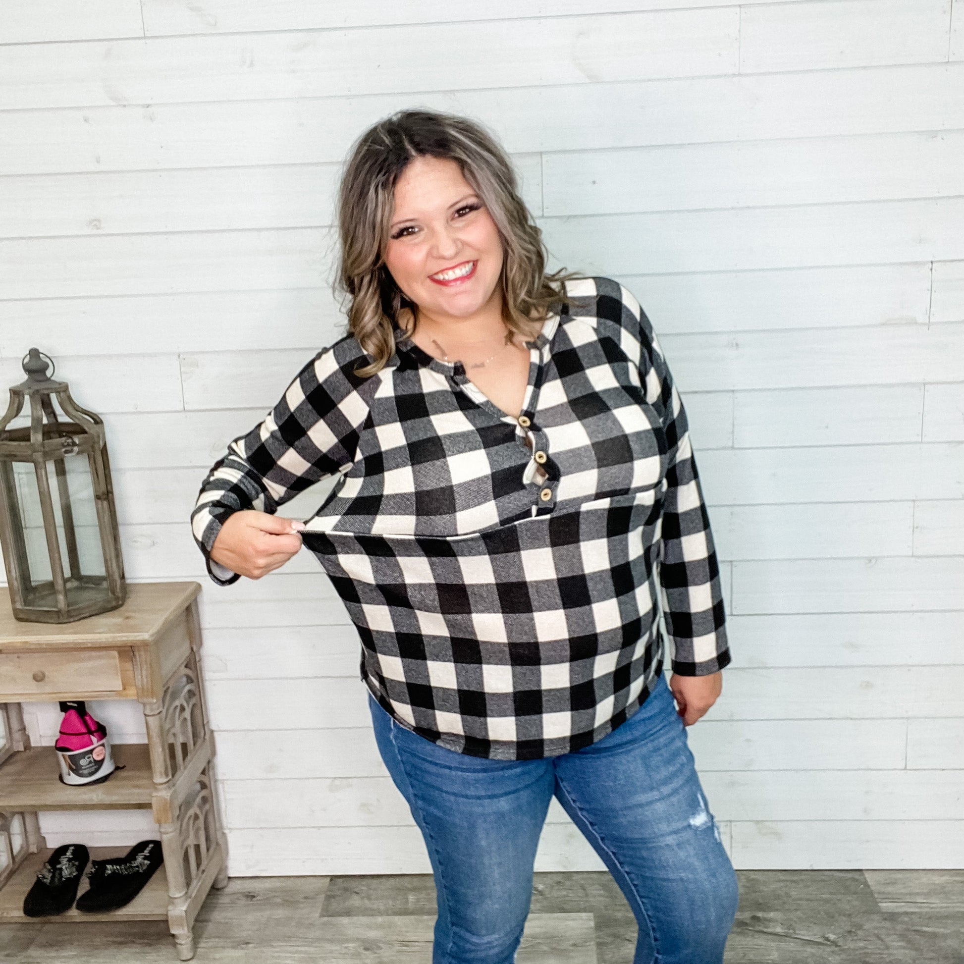"Spencer" Long Sleeve Plaid Babydoll