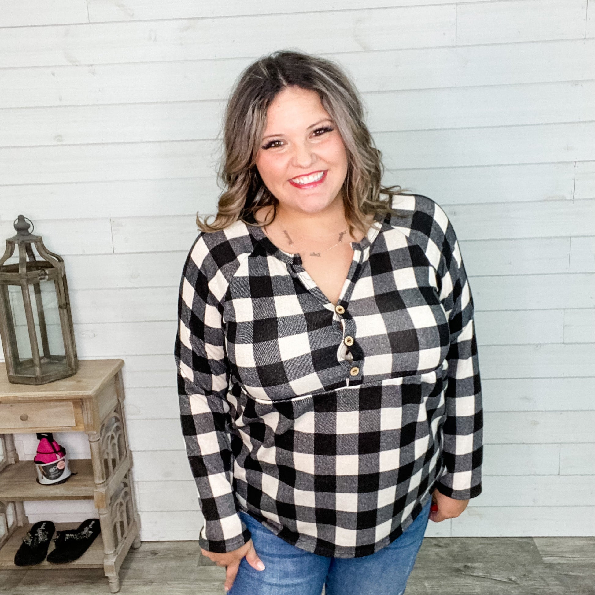 "Spencer" Long Sleeve Plaid Babydoll
