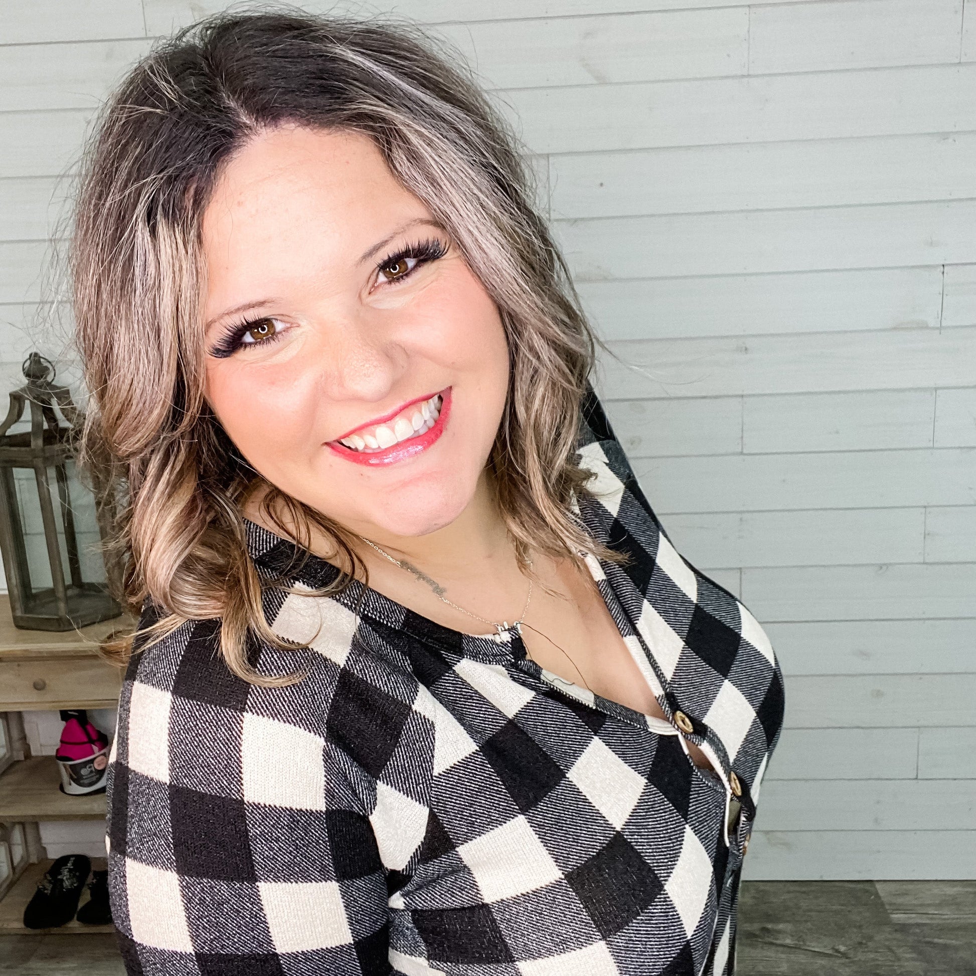 "Spencer" Long Sleeve Plaid Babydoll