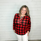 "Spencer" Long Sleeve Plaid Babydoll (Buffalo Plaid)-Lola Monroe Boutique