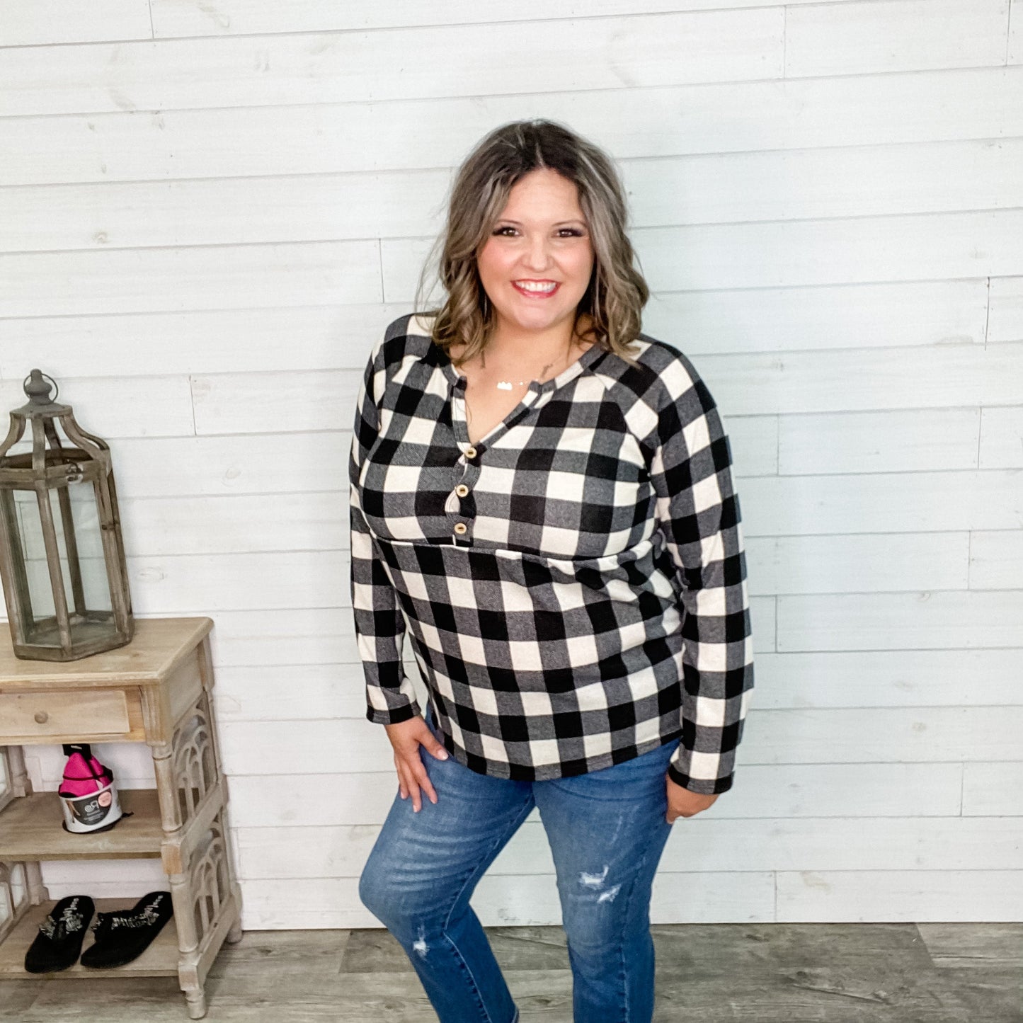 "Spencer" Long Sleeve Plaid Babydoll