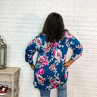 "Stella" Floral Lizzy 3/4 Sleeve Split Neck-Lola Monroe Boutique