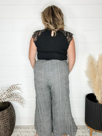 "Stiches" Casual Wide Leg Pant with Front Tie