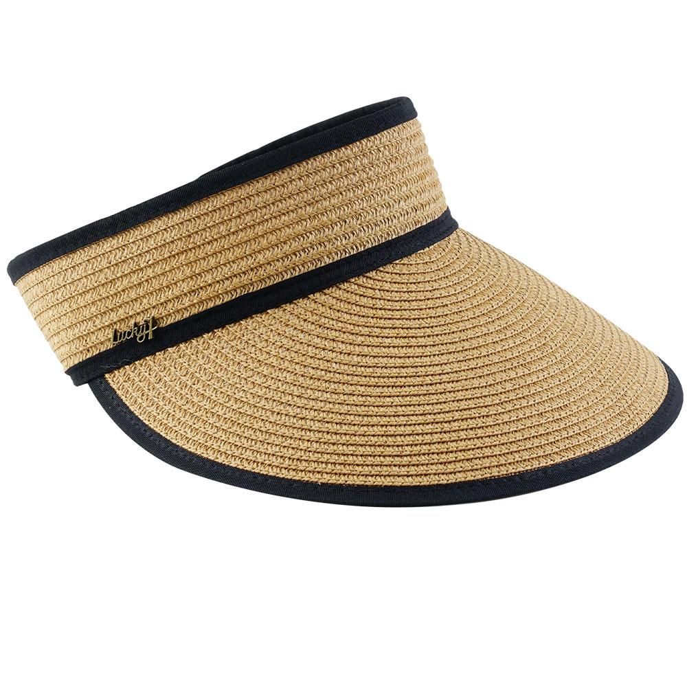 Straw Sun Visor Adjustable (Multiple Colors)-Lola Monroe Boutique