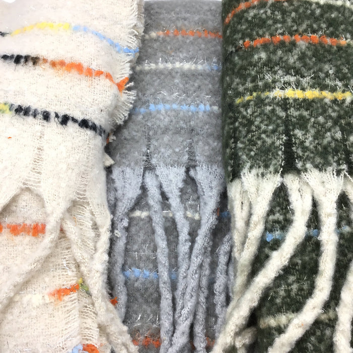 Stripe Tassel Blanket Scarf (Multiple Colors)-Lola Monroe Boutique