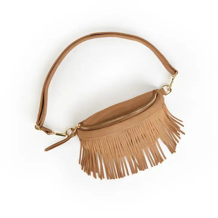 Suede Fanny Pack Bum Bag with Removeable Fringe (Multiple Colors)-Lola Monroe Boutique