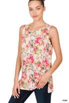 "Summer Secrets" Floral Relaxed Fit Tank-Lola Monroe Boutique