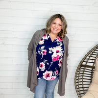 "Suni" Waffle Knit Cardigan with Hood (Charcoal)-Lola Monroe Boutique