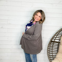 "Suni" Waffle Knit Cardigan with Hood (Charcoal)-Lola Monroe Boutique