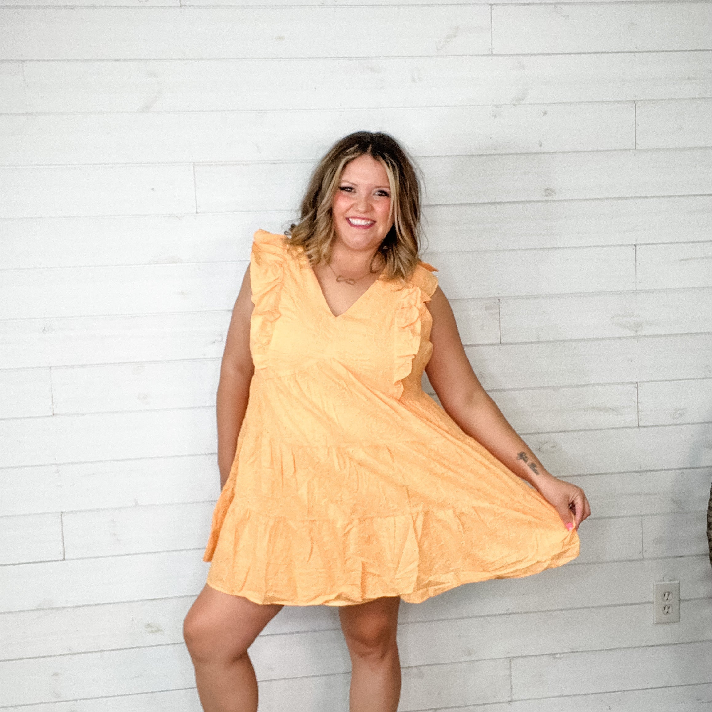 "Sunkist" Sleeveless Eyelet Tunic / Dress-Lola Monroe Boutique