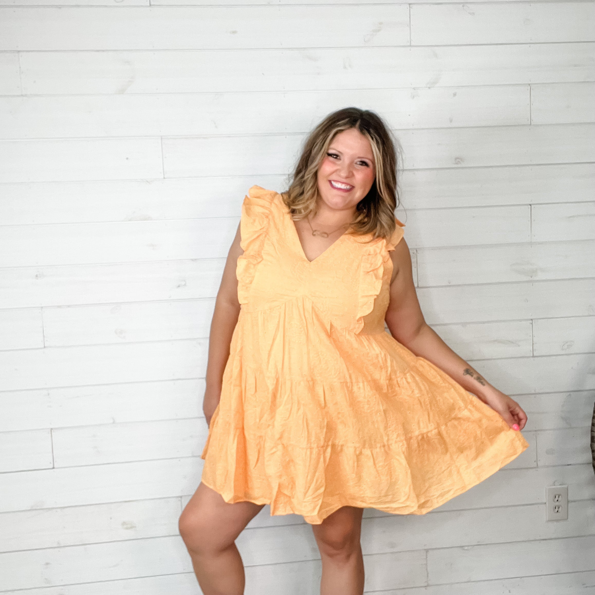 "Sunkist" Sleeveless Eyelet Tunic / Dress-Lola Monroe Boutique