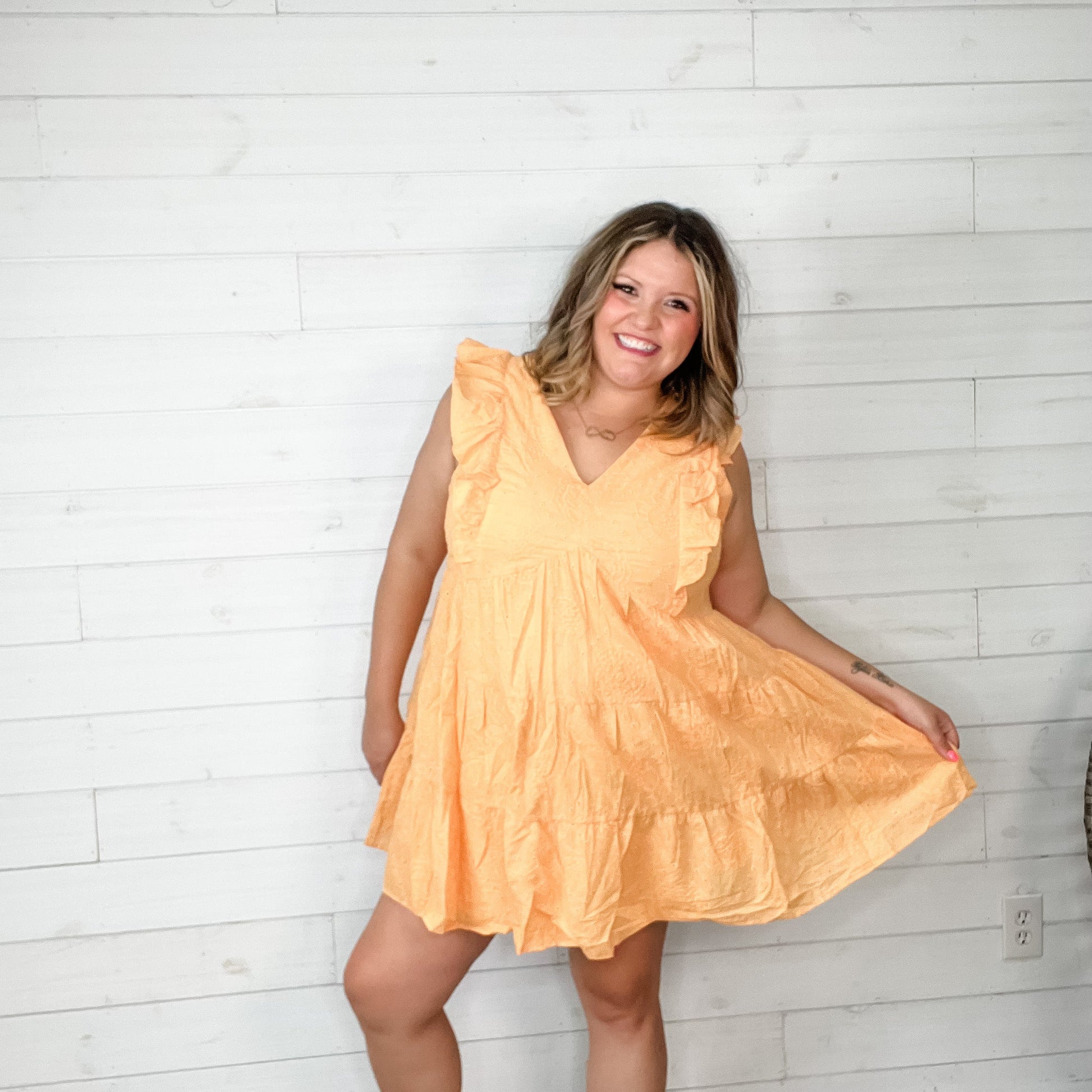 "Sunkist" Sleeveless Eyelet Tunic / Dress