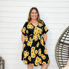 "Sunny" V Neck Tunic / Dress with Pockets-Lola Monroe Boutique