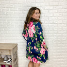 "Sway My Way" Floral Dress with Pockets & Criss Cross Design-Lola Monroe Boutique