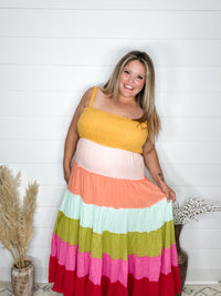 "Sweetness" Smocked Adjustable Strap Maxi Dress-Lola Monroe Boutique