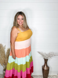 "Sweetness" Smocked Adjustable Strap Maxi Dress-Lola Monroe Boutique