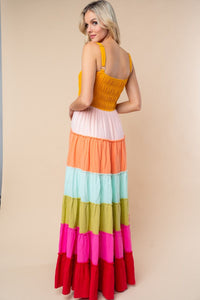 "Sweetness" Smocked Adjustable Strap Maxi Dress-Lola Monroe Boutique