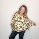 "Switch Up" Animal Print V Neck Tulip Sleeve-Lola Monroe Boutique