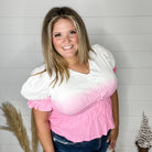 "Sylas" Ombre Smocked Waist Peplum (Pink)-Lola Monroe Boutique