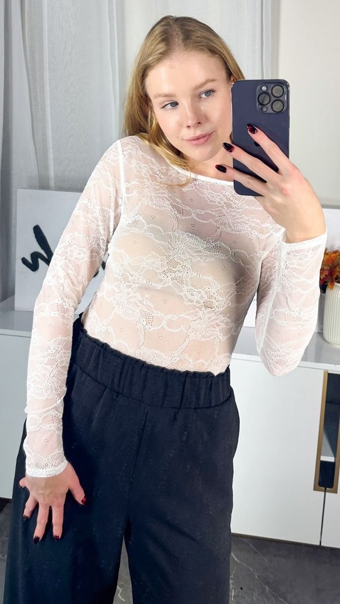 "Your Day" Long Sleeve Lace Bodysuit