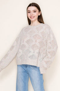 "Hop Along" Wide Weft Long Sleeve Sweater