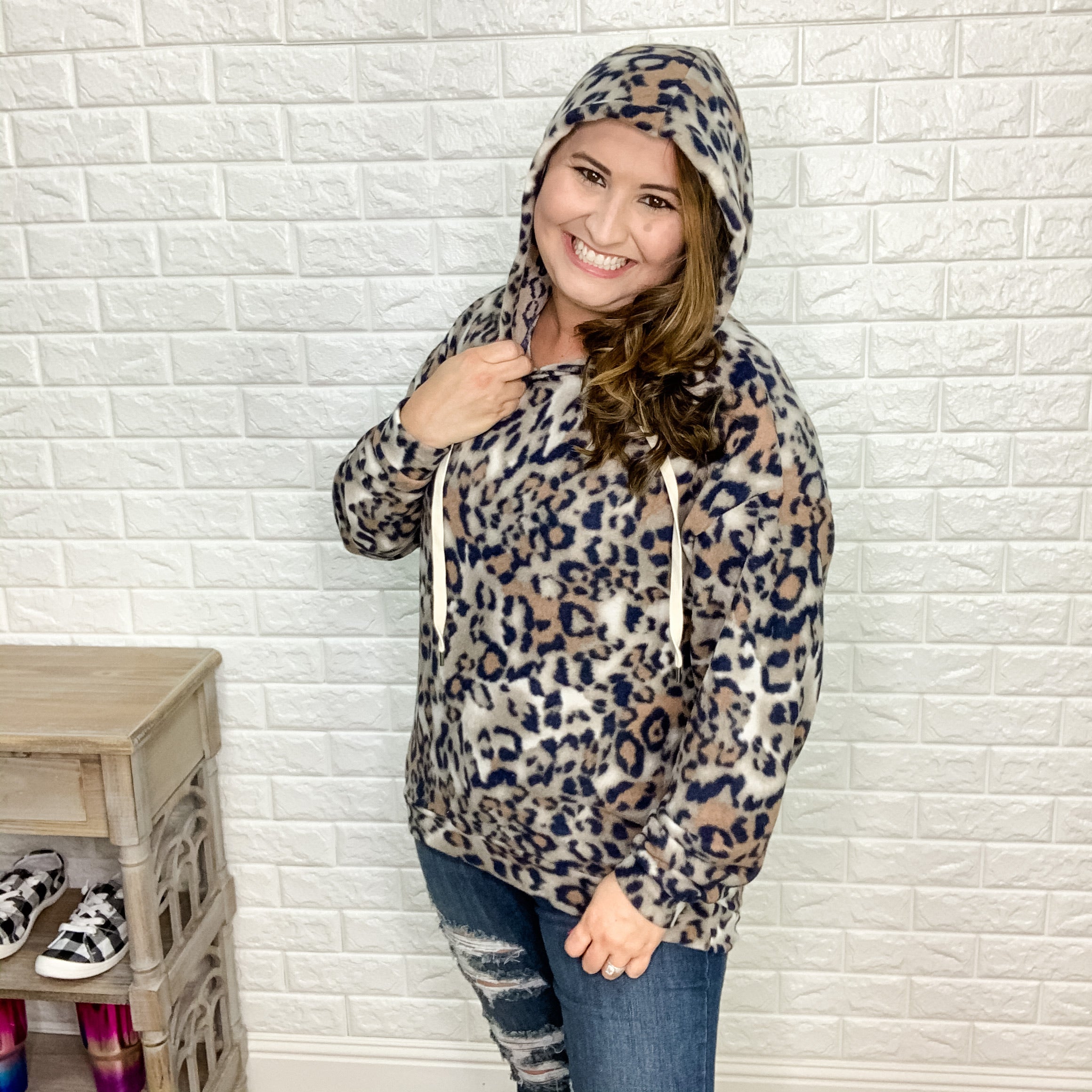 "Tabby" Hacci/Fleece Animal Print Hoodie-Lola Monroe Boutique