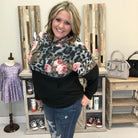 "Tabitha" Animal Print & Floral Hoodie-Lola Monroe Boutique