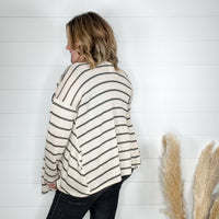 "Talk To Me" Striped Cardigan with Pockets
