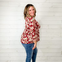 "Tammie" Floral 3/4 Sleeve Babydoll-Lola Monroe Boutique