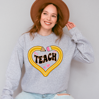 Teach with pencil heart-Lola Monroe Boutique