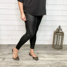 Textured Sparkle Hi Waisted Leggings (Black or Silver)-Lola Monroe Boutique