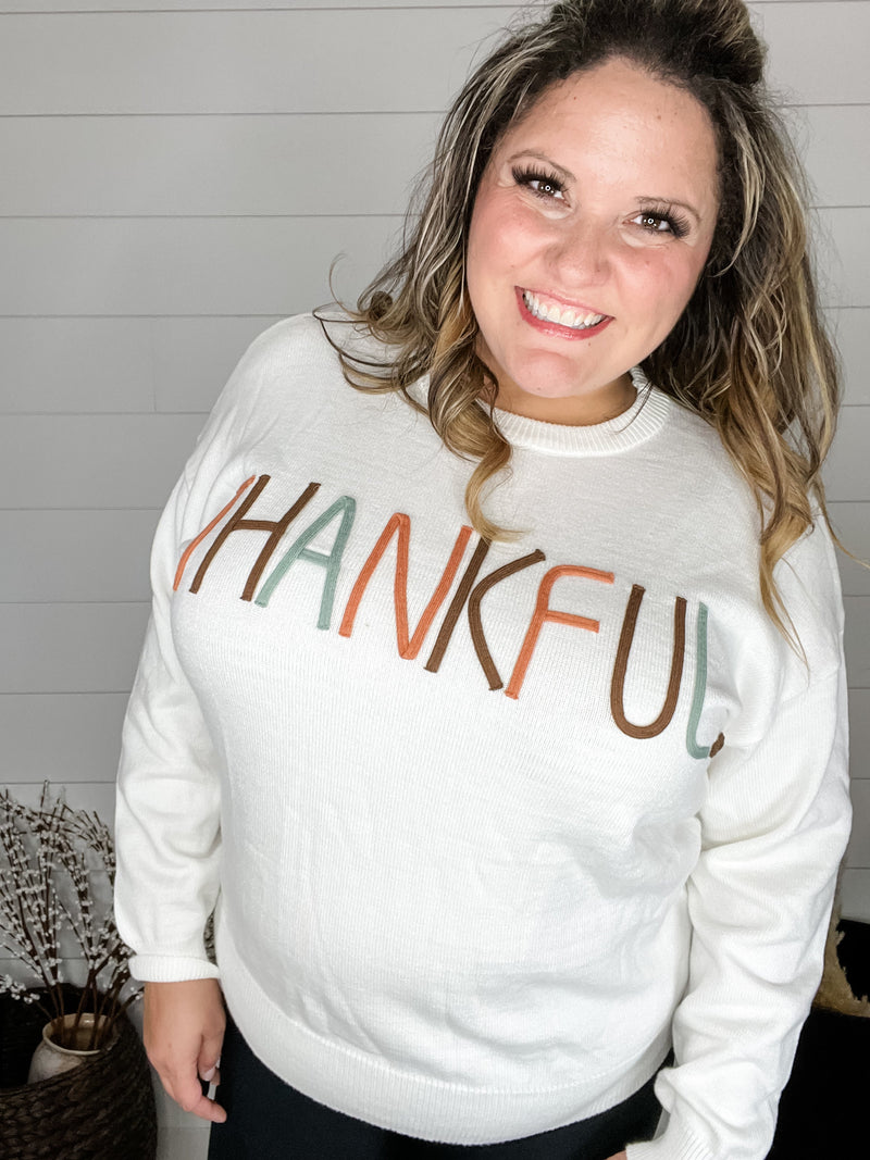 "Thankful" Long Sleeve Sweater