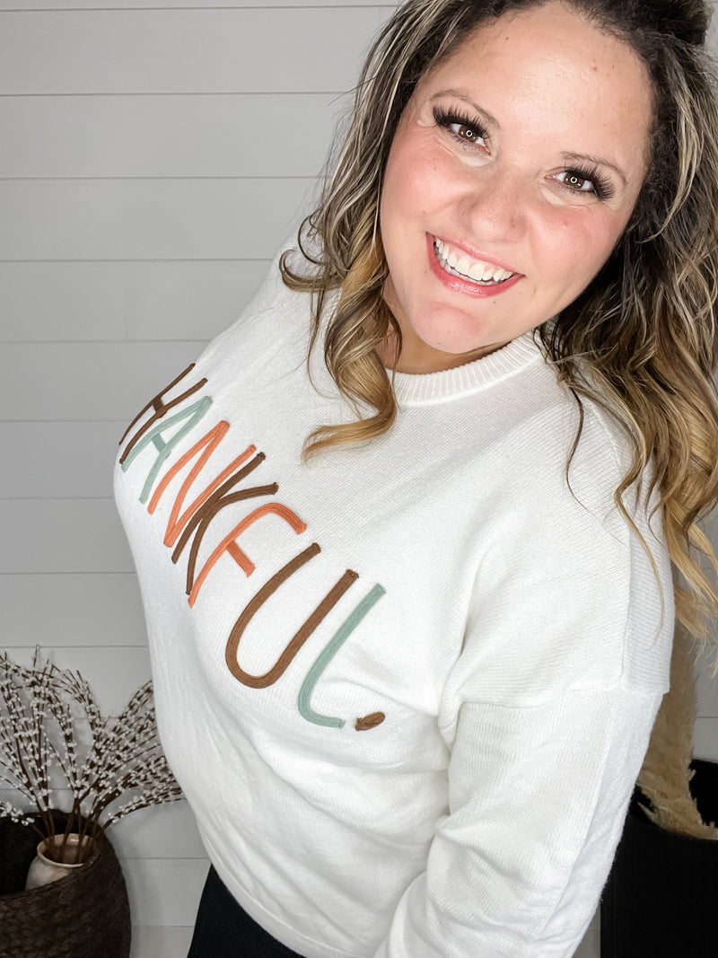 "Thankful" Long Sleeve Sweater