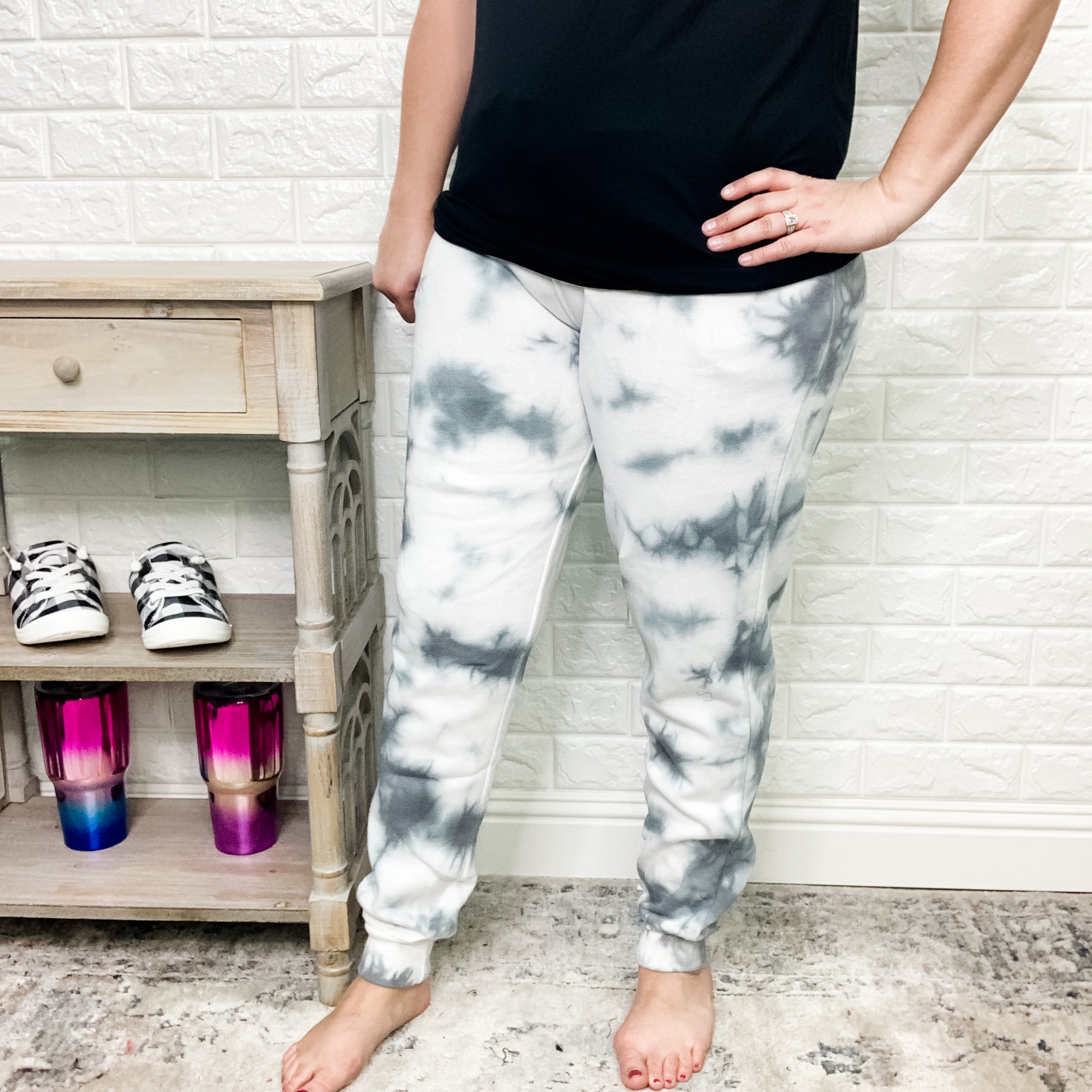 "Thunder Storm" Marbled Joggers-Lola Monroe Boutique