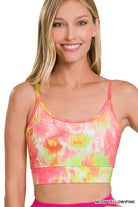 Tie Dye Adjustable Strap Padded Sports Bra (Multiple Colors)-Lola Monroe Boutique