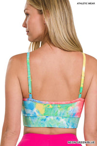 Tie Dye Adjustable Strap Padded Sports Bra (Multiple Colors)-Lola Monroe Boutique