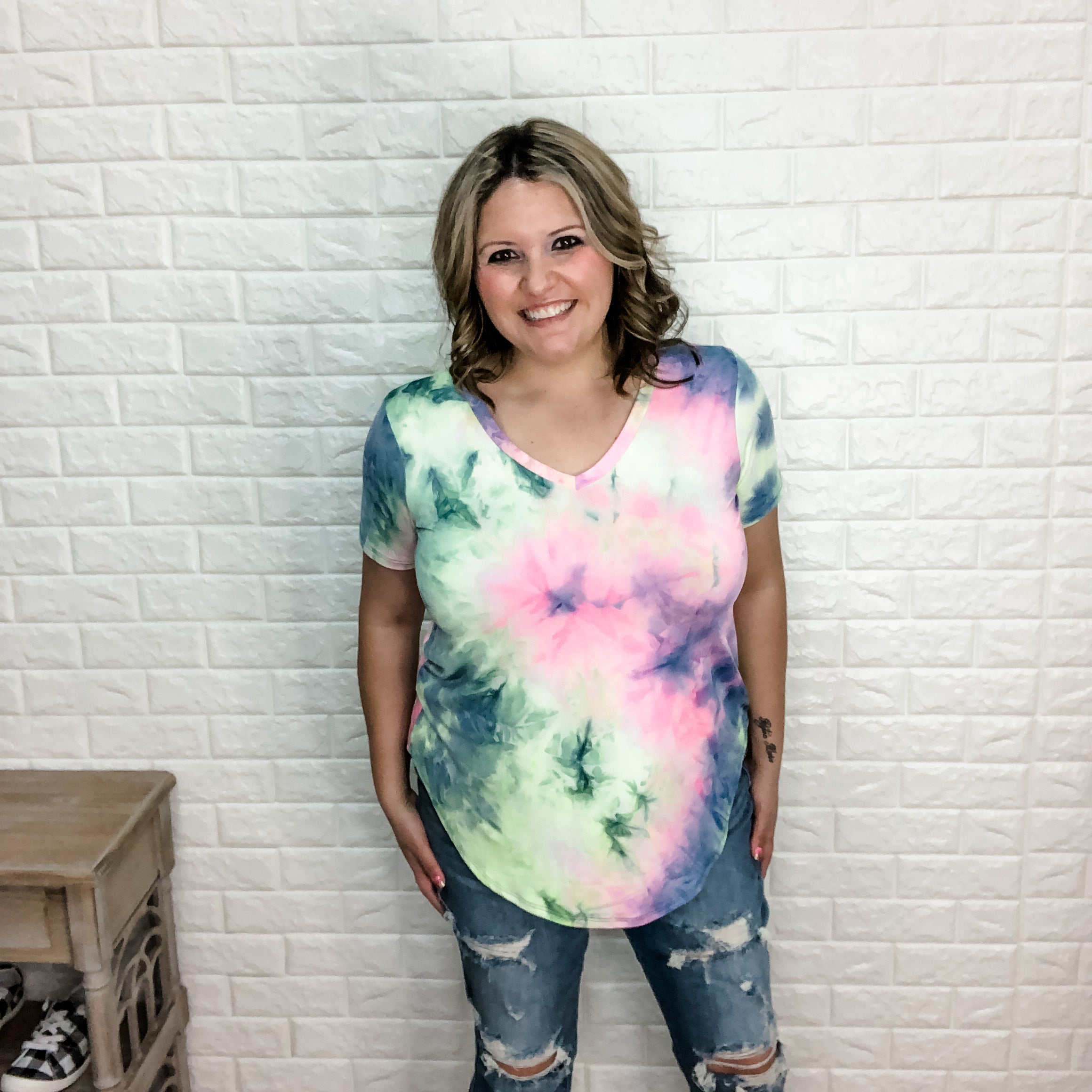 Tie Dye V-Neck-Lola Monroe Boutique