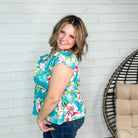 "Time Out" Floral Off the Shoulder Faux Button Front-Lola Monroe Boutique