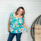 "Time Out" Floral Off the Shoulder Faux Button Front-Lola Monroe Boutique