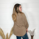 "Timeline" 3/4 Sleeve Split Neck (Mocha)-Lola Monroe Boutique