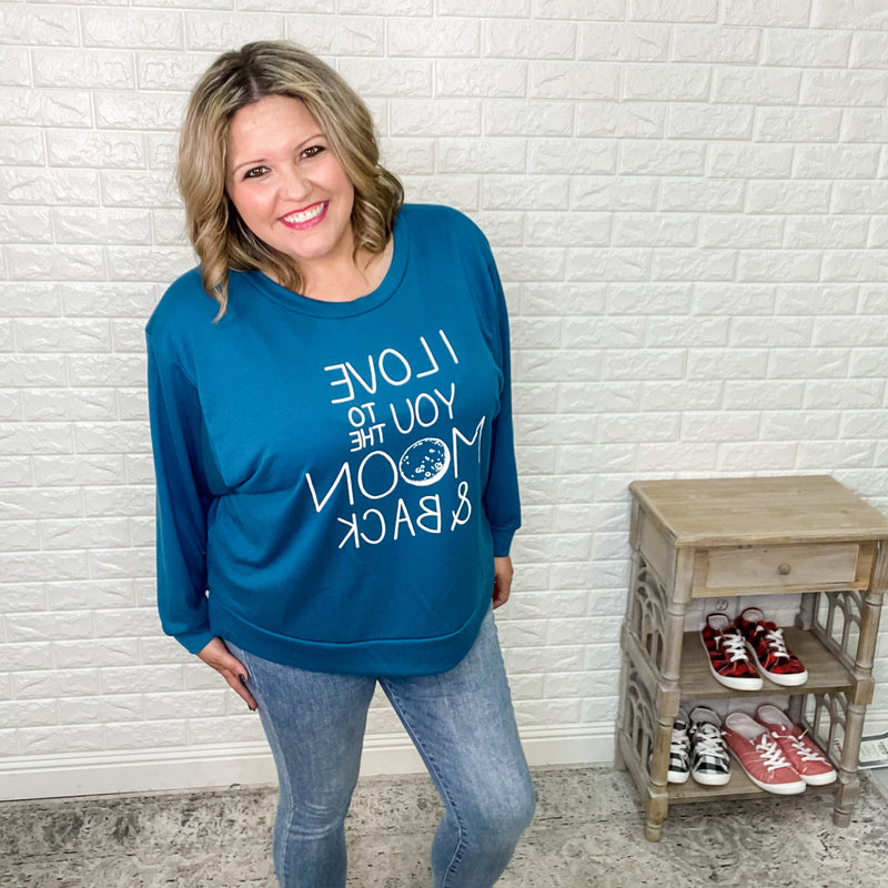 To The Moon and Back Lightweight Sweatshirt-Lola Monroe Boutique