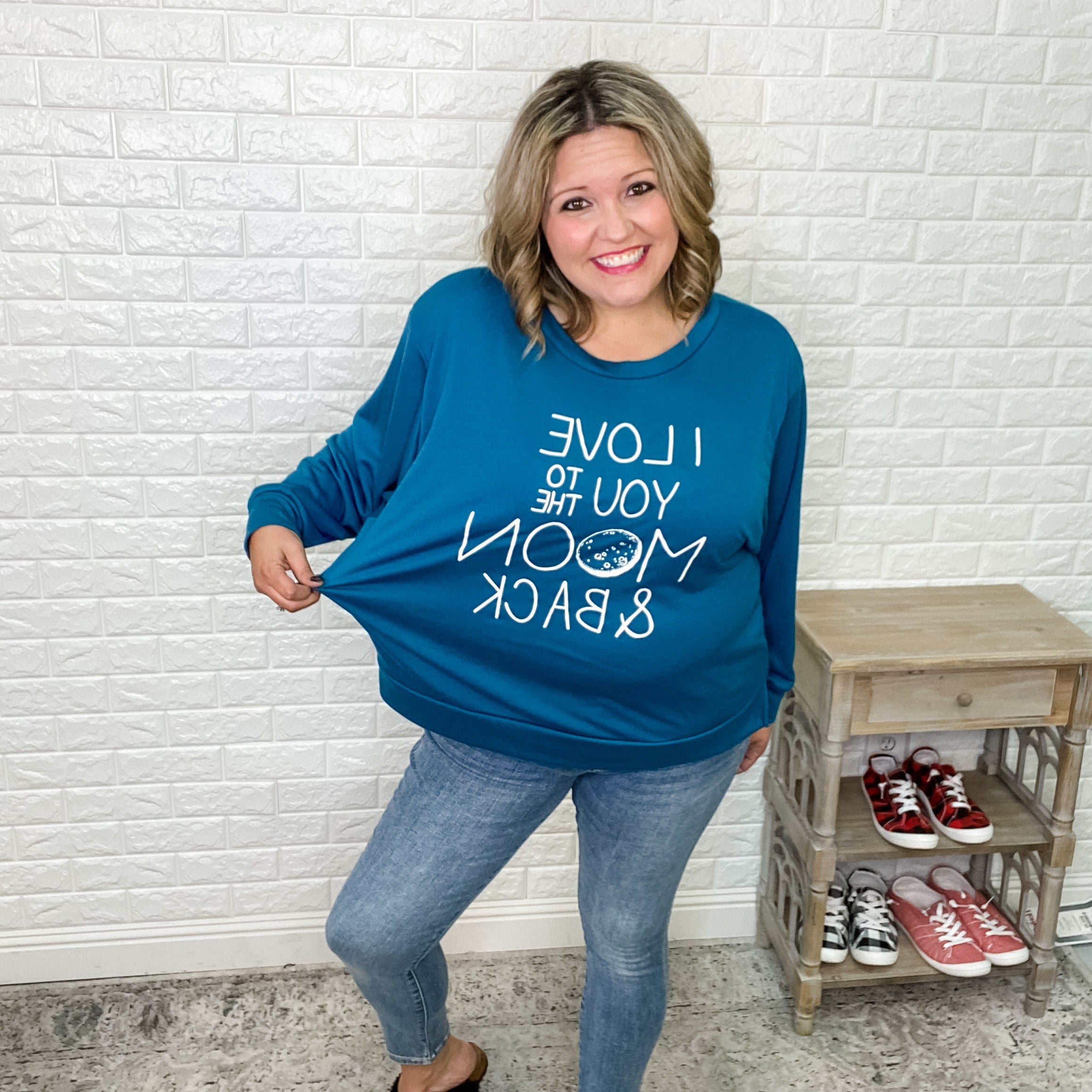 To The Moon and Back Lightweight Sweatshirt-Lola Monroe Boutique