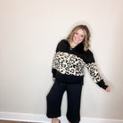 "Top Notch" Animal Print Long Sleeve Collared Sweater-Lola Monroe Boutique