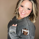 "Touchdown" Football Sequinned Crew Neck-Lola Monroe Boutique