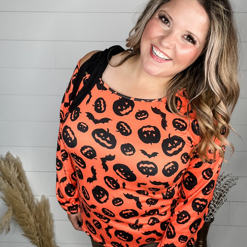 "Trick or Treat" Long Balloon Sleeve with Shoulder Tie-Lola Monroe Boutique