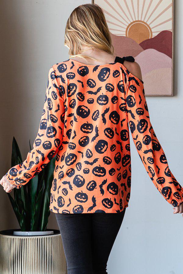 "Trick or Treat" Long Balloon Sleeve with Shoulder Tie-Lola Monroe Boutique