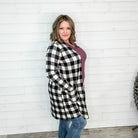 "Tried and True" Long Sleeve Checkered Cardigan (Black)-Lola Monroe Boutique